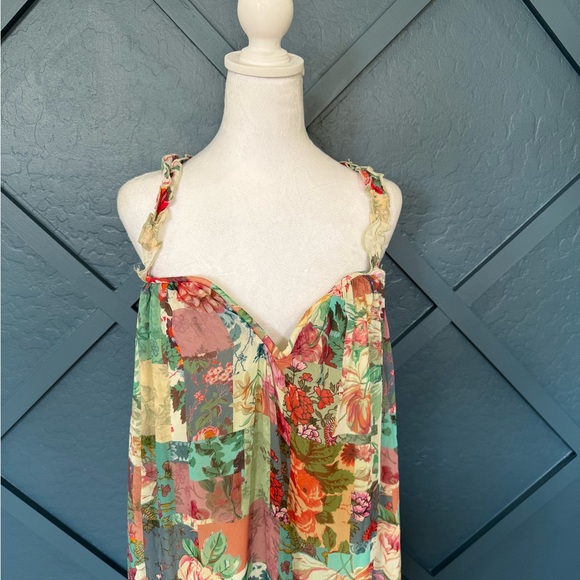 Anthropologie Patchwork Floral Midi Dress - Picture 6 of 8